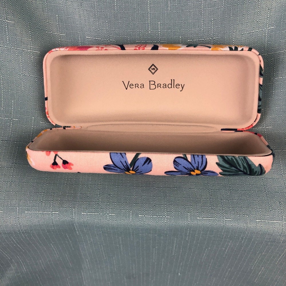 Vera Bradley Floral Hard Shell Eyeglass Case Pink Blue Yellow Flowers Eyewear
